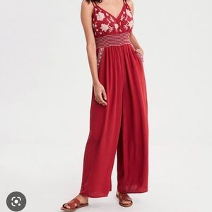 American Eagle Embroidered Jumpsuit